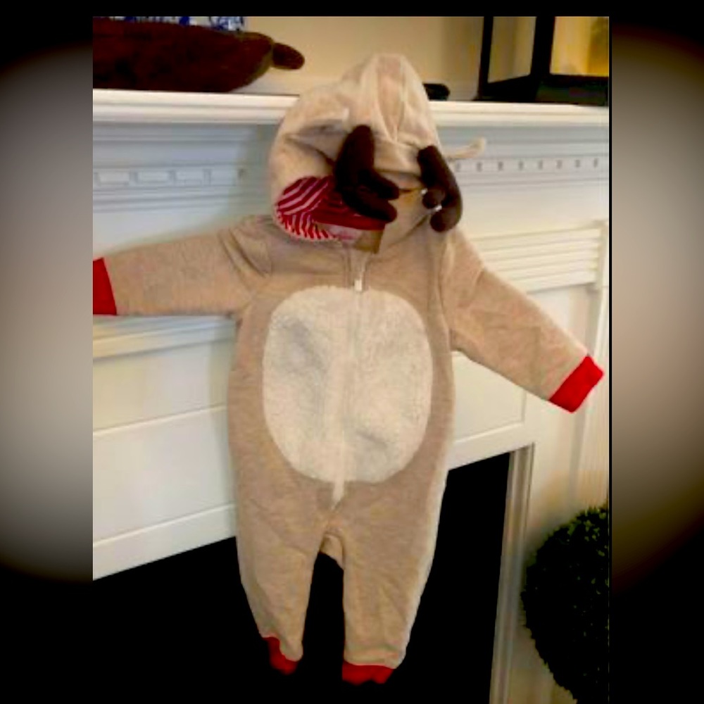 Reindeer Christmas onesie 3-6mo
